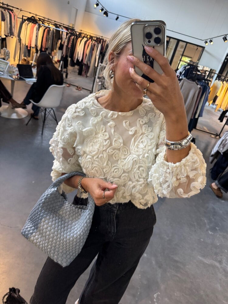 Co'Couture TessyCC Flower Blouse Off White