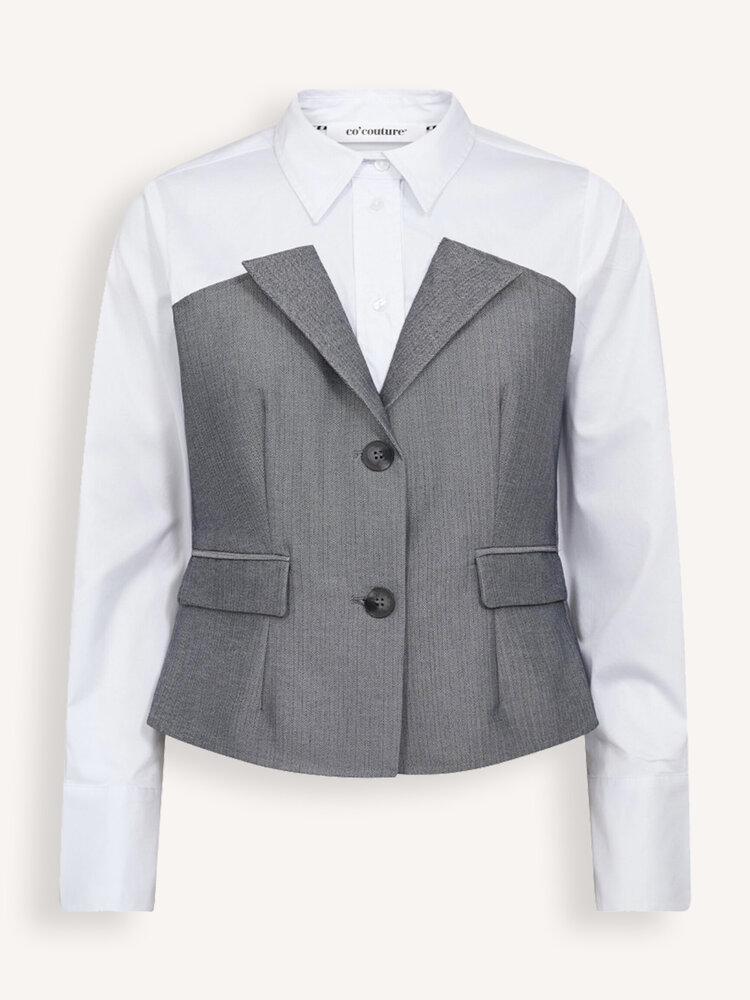 Co'Couture PollyCC Corsage Mix Shirt White