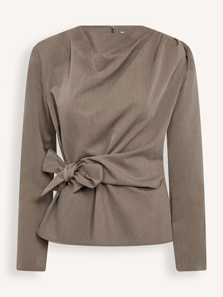 Co'Couture TengaCC Pleat Blouse Walnut
