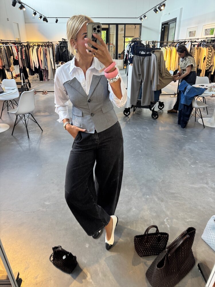 Co'Couture PollyCC Corsage Mix Shirt White