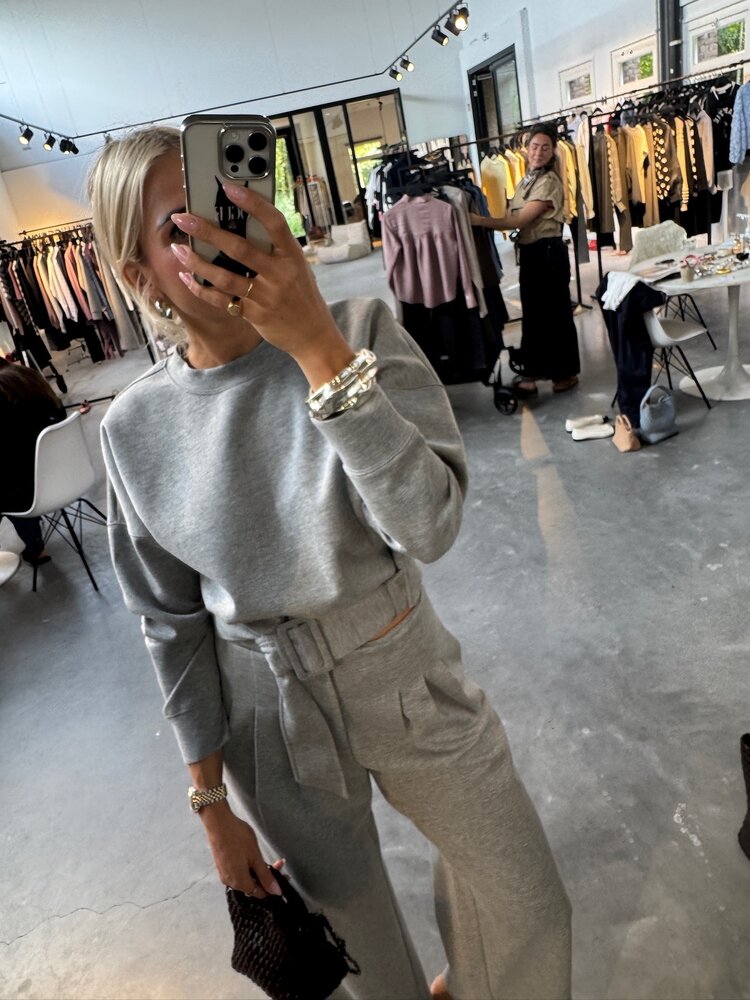 Co'Couture LanceCC Pleat LL Sweatpant Grey Melange