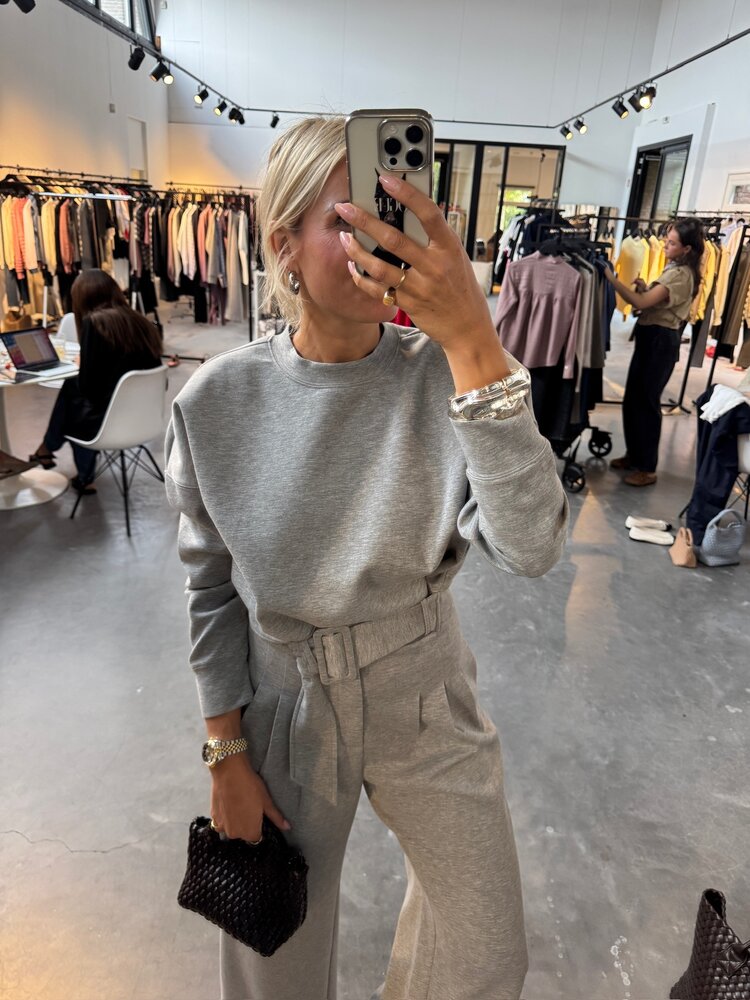 Co'Couture LanceCC Pleat LL Sweatpant Grey Melange