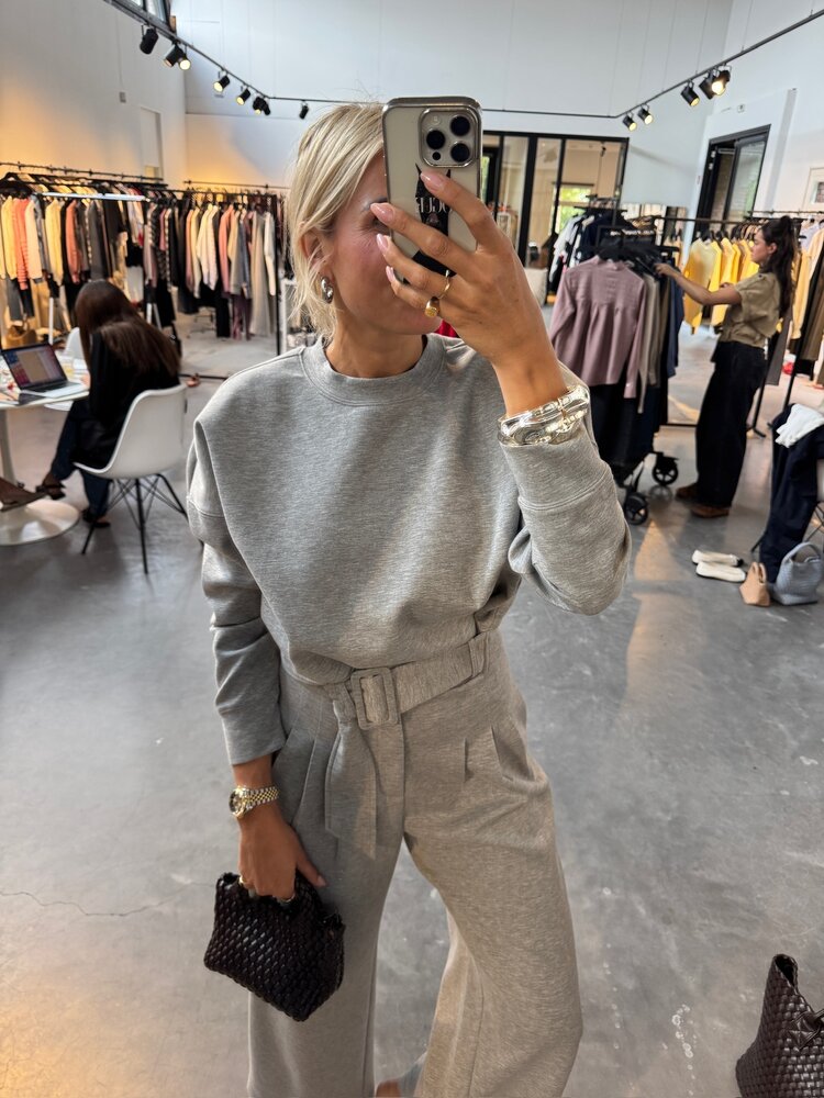Co'Couture LanceCC Pleat LL Sweatpant Grey Melange