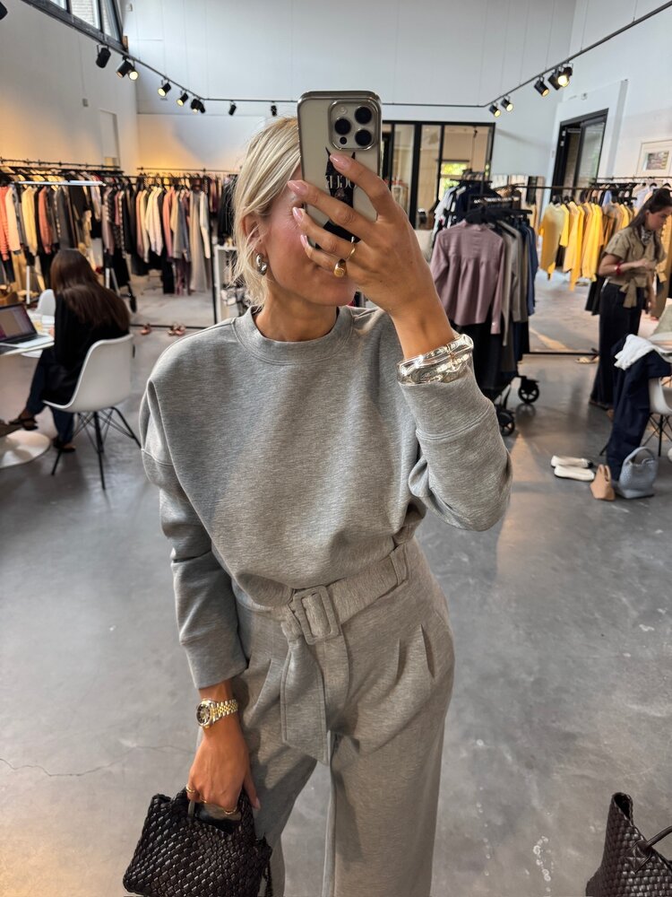 Co'Couture LanceCC Pleat LL Sweatpant Grey Melange