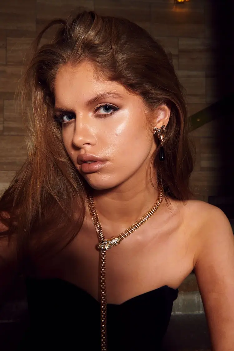 Bow19 Snake Necklace Rhodium Silver