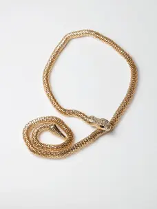 Bow19 Snake Necklace Gold