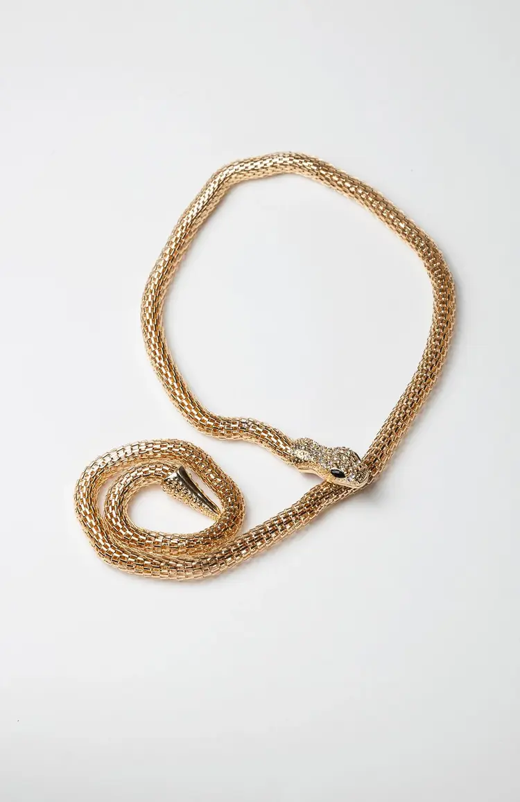 Bow19 Snake Necklace Gold