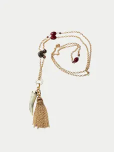 Bow19 Cally Tassie Necklace Gold W Multicolors