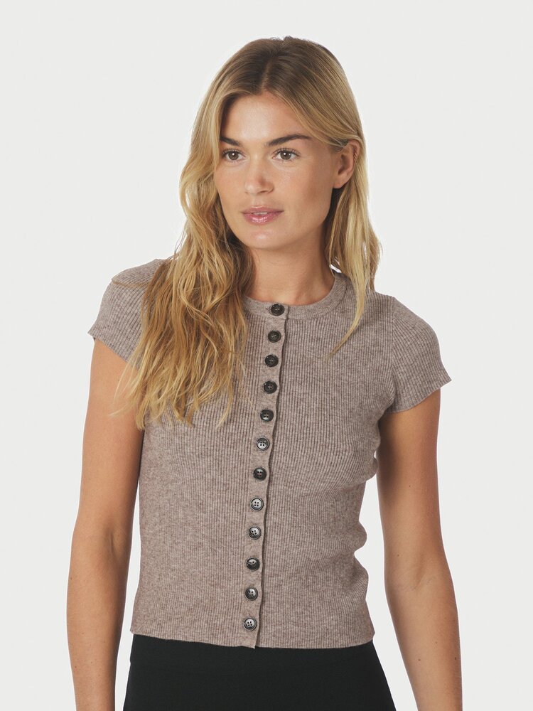 Neo Noir Todda Knit Tee Sand Melange