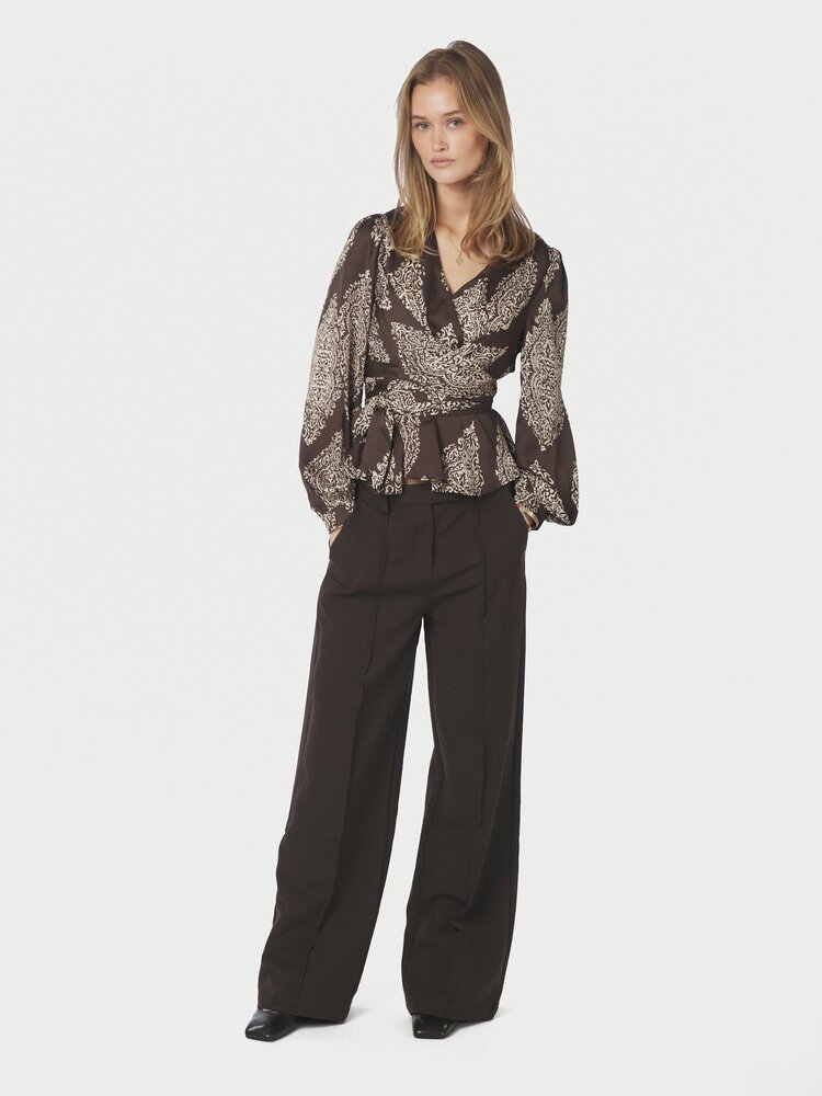 Neo Noir Rista Paisley Drop Blouse Dark Brown