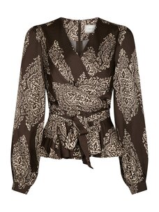Neo Noir Rista Paisley Drop Blouse Dark Brown