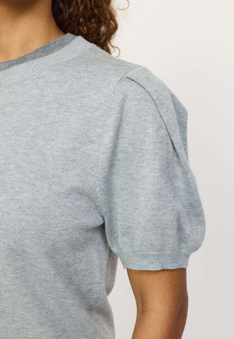 Soft Rebels Marla SS O-Neck Cardigan Knit Light Grey Melange