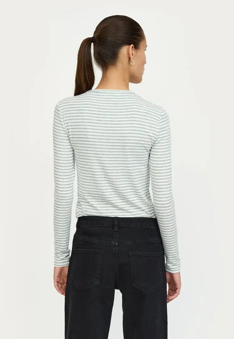 Soft Rebels Fenja Stripe O-Neck Top Light Grey Melange
