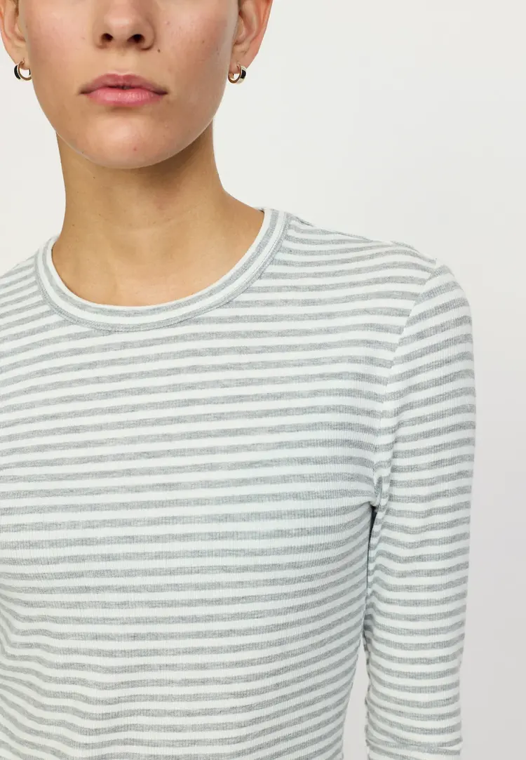 Soft Rebels Fenja Stripe O-Neck Top Light Grey Melange