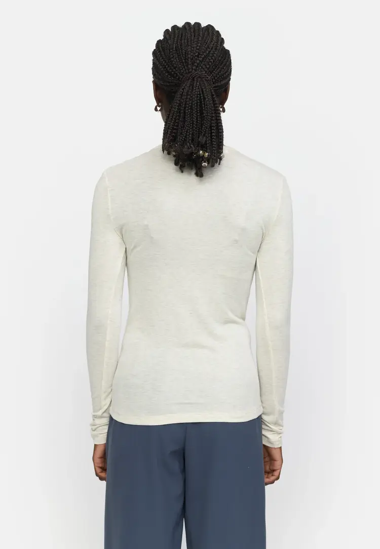 Soft Rebels Roman O-Neck Arctic Wolf Melange