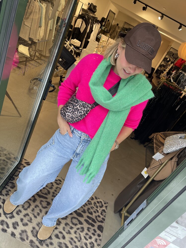 Just be Jolie Lucy Alpaca Sweater Neon Pink