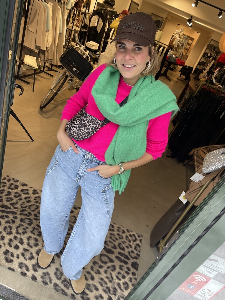 Just be Jolie Lucy Alpaca Sweater Neon Pink