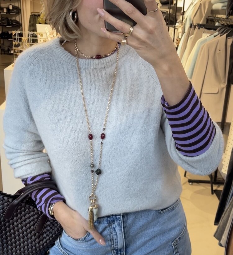 Just be Jolie Lucy Alpaca Sweater Light Grey