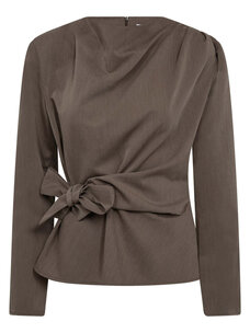 Co'Couture TengaCC Pleat Blouse Walnut