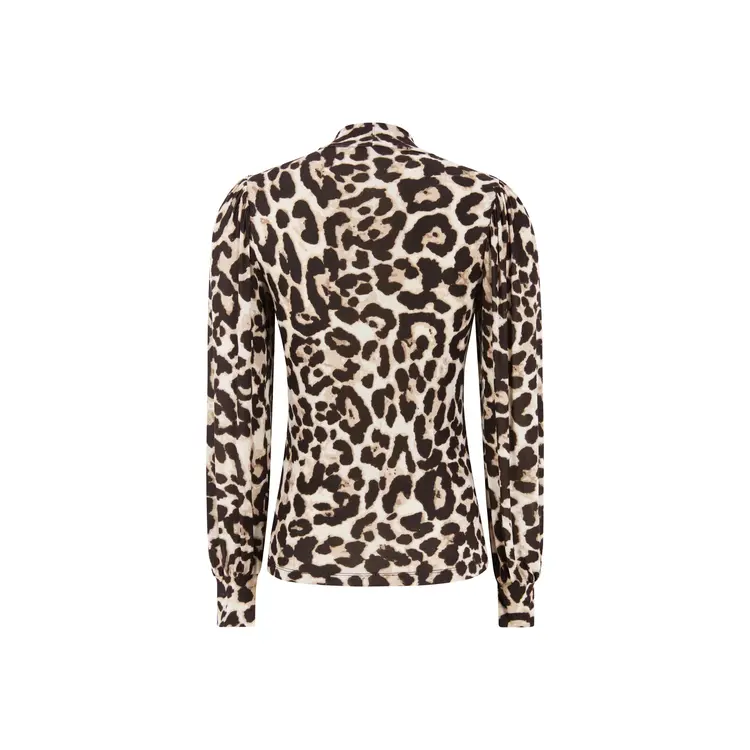Soft Rebels Roman O-Neck Printed Leopard Print