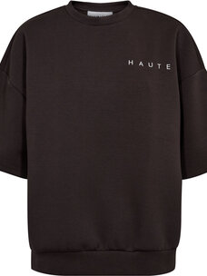 Haute L'Amitié Maxi Split SS Logo Sweat Antracit