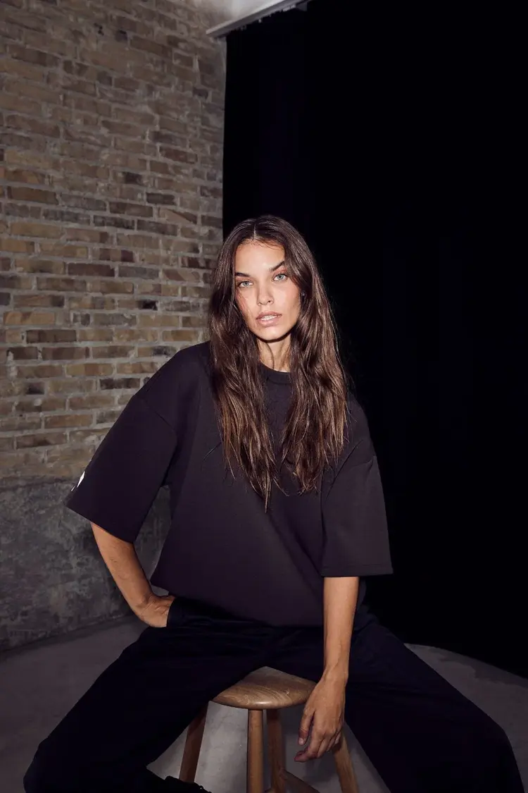 Haute L'Amitié Maxi Split SS Logo Sweat Antracit