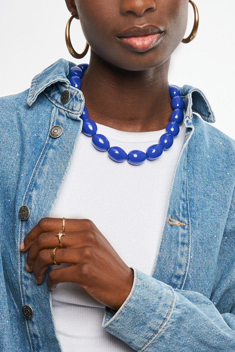 My Jewellery Necklace Chunky Beads Blue