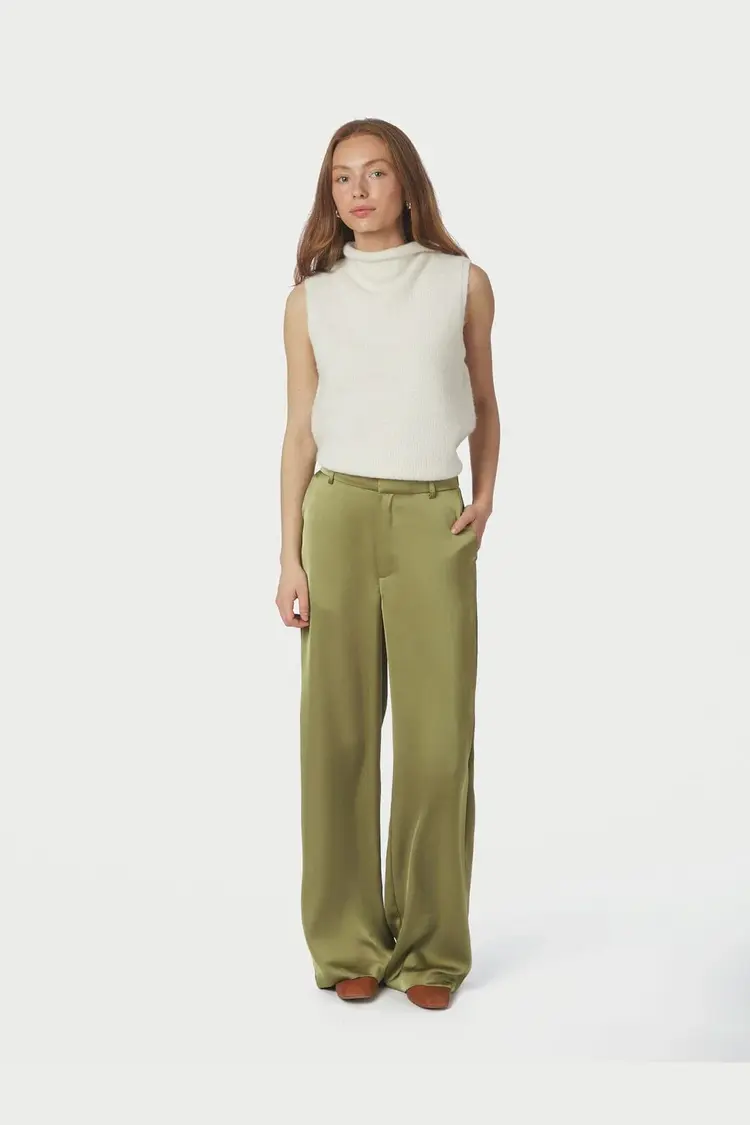 Neo Noir Emmett Heavy Sateen Pants Sage Green