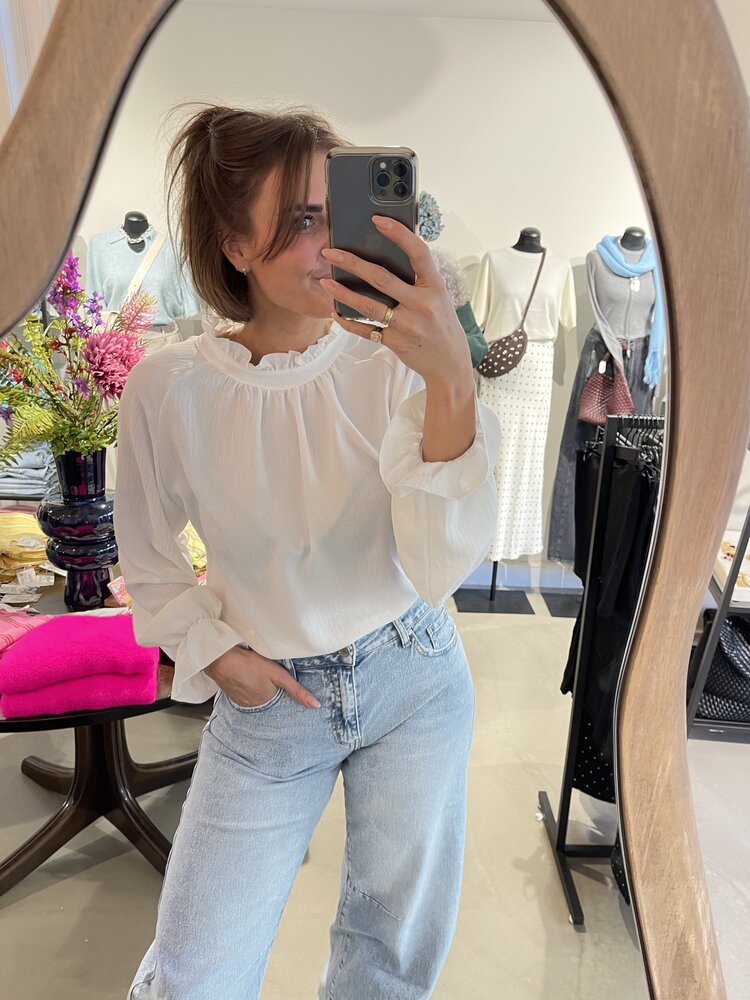 Just be Jolie Jill Blouse White