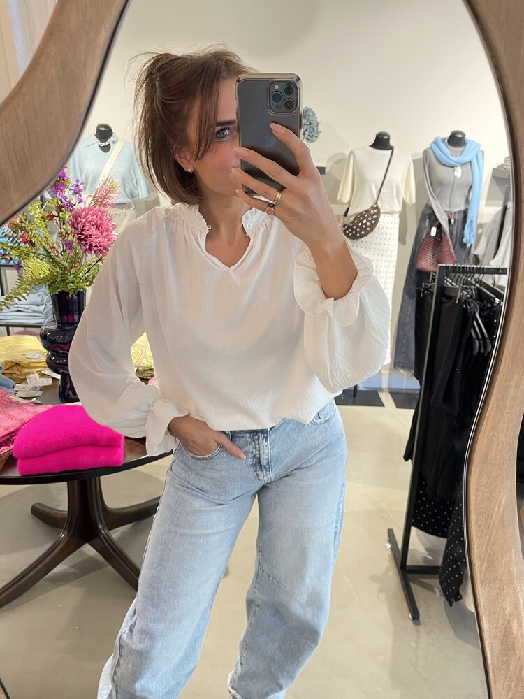 Just be Jolie Jill Blouse White