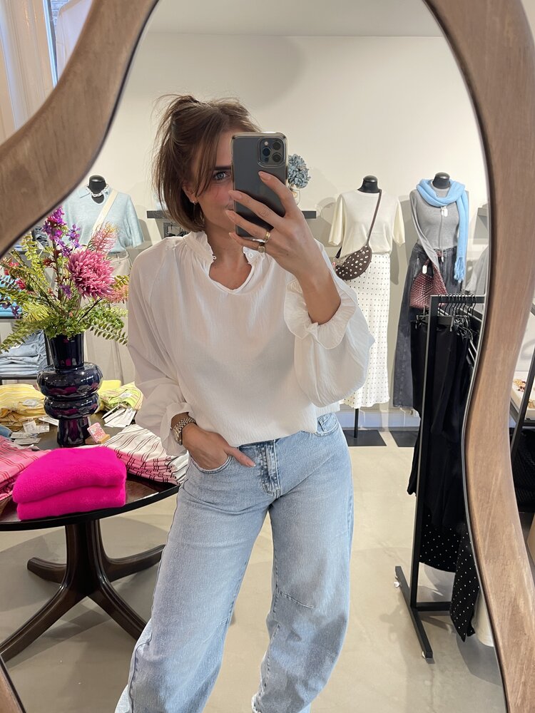 Just be Jolie Jill Blouse White