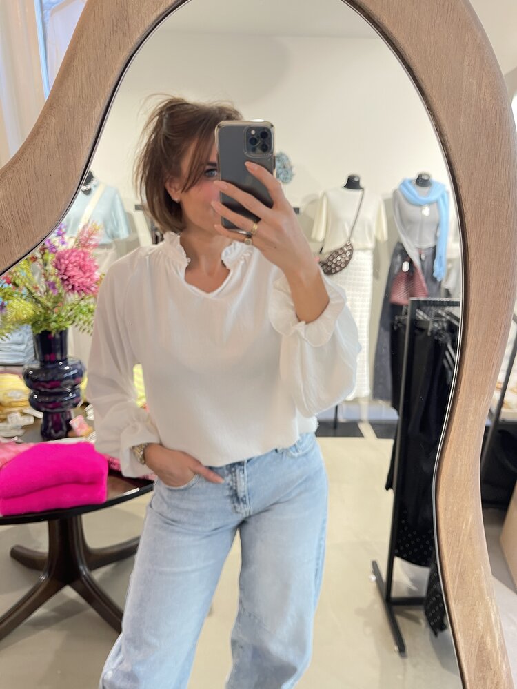Just be Jolie Jill Blouse White