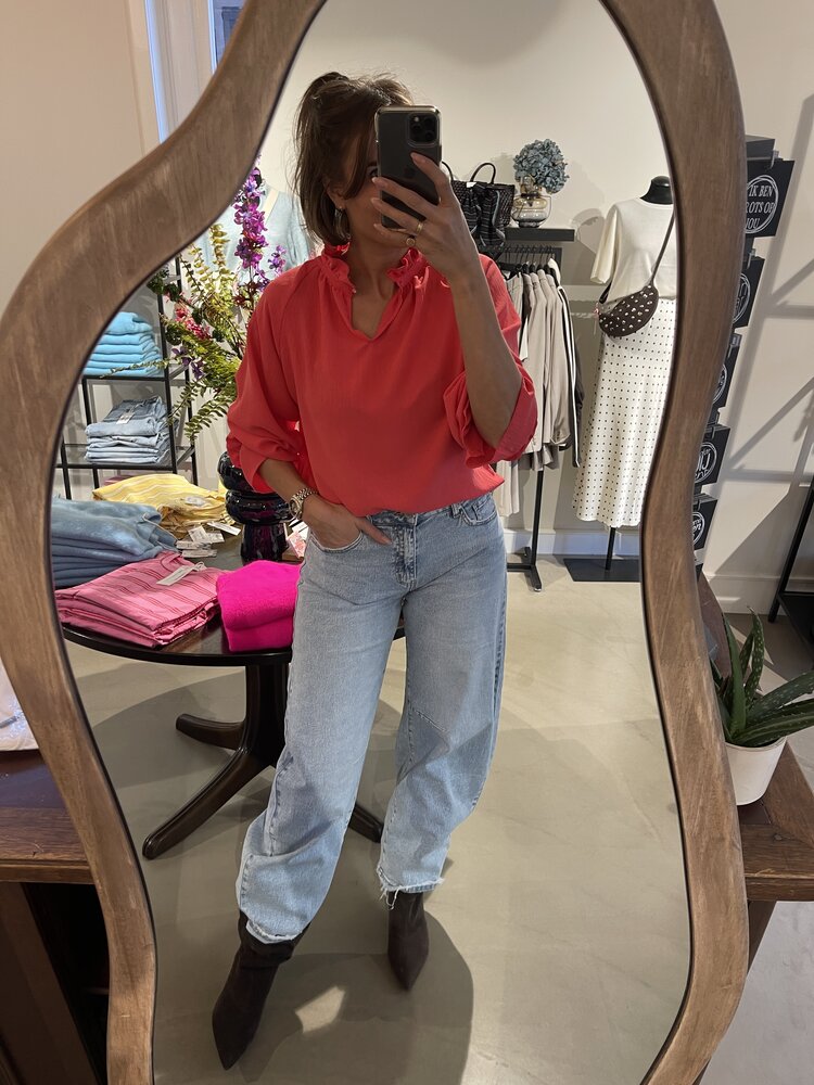 Just be Jolie Jill Blouse Cherry Red