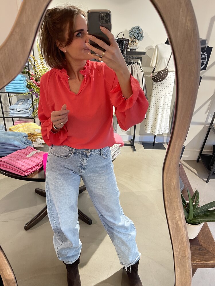 Just be Jolie Jill Blouse Cherry Red