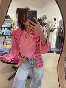 Just be Jolie Jill Blouse Barbie Pink