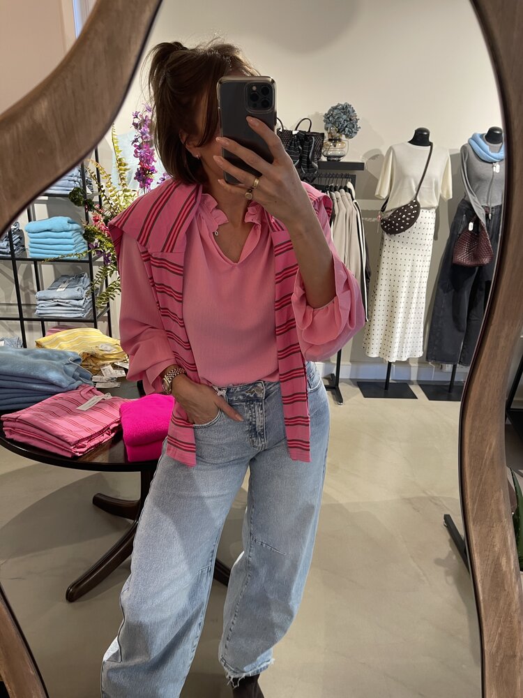 Just be Jolie Jill Blouse Barbie Pink