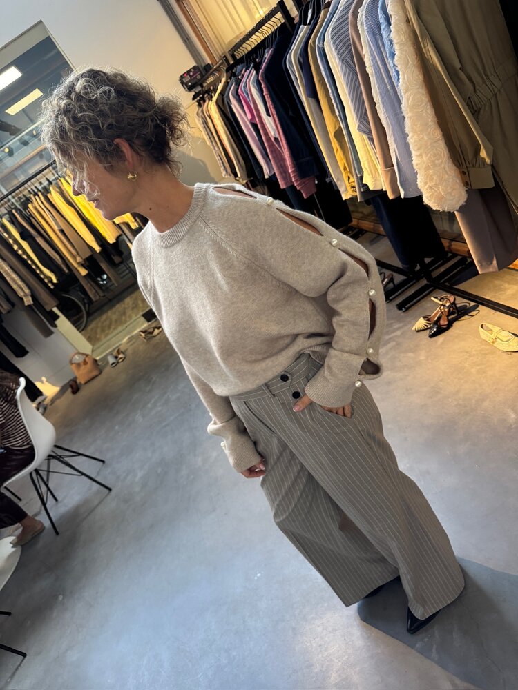 Co'Couture RowanCC Pearl Sleeve Knit Bone