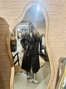 Just be Jolie Sammy PU Leather Overslag Coat
