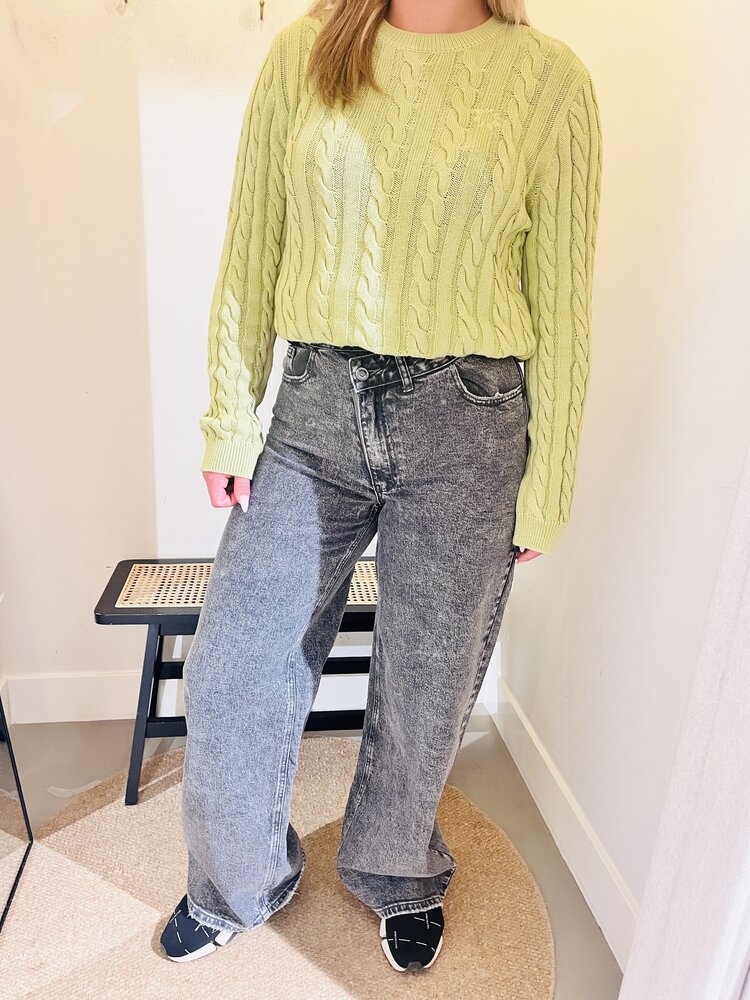 Just be Jolie Fenny Asymetric Zip Jeans Grey