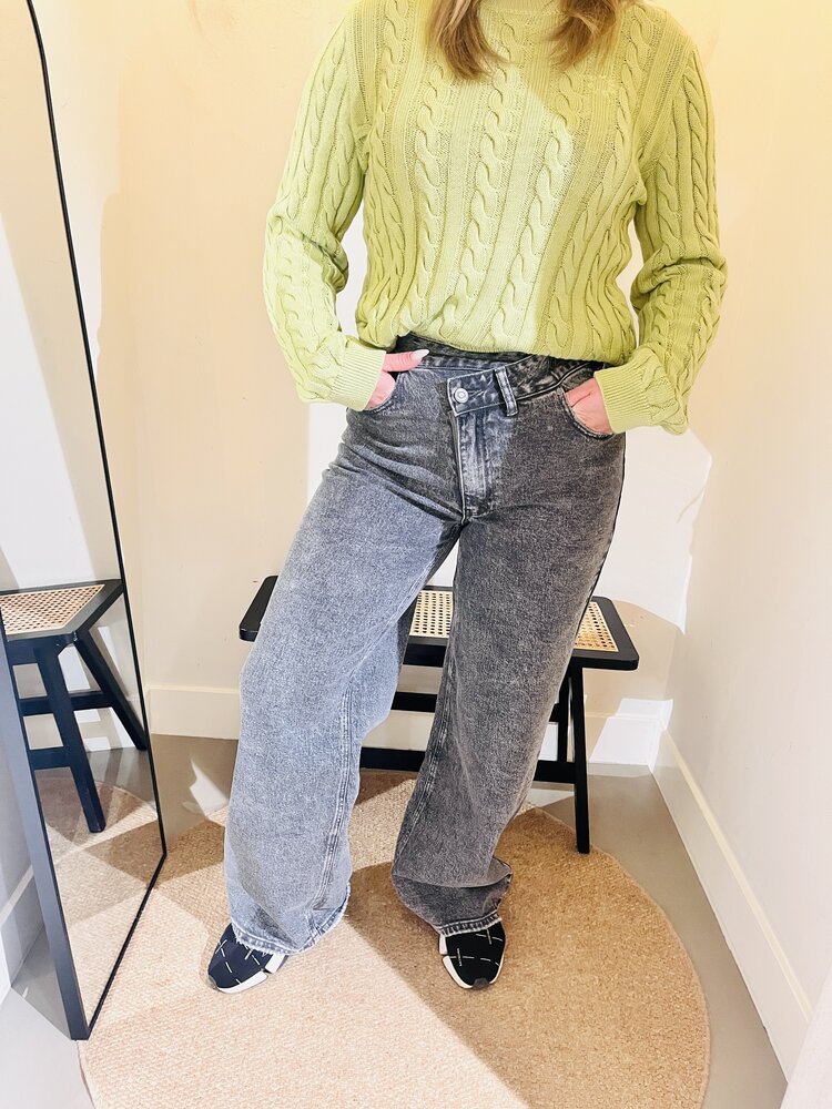 Just be Jolie Fenny Asymetric Zip Jeans Grey