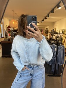 Just be Jolie Jasmijn Vest Heart Button Light Blue