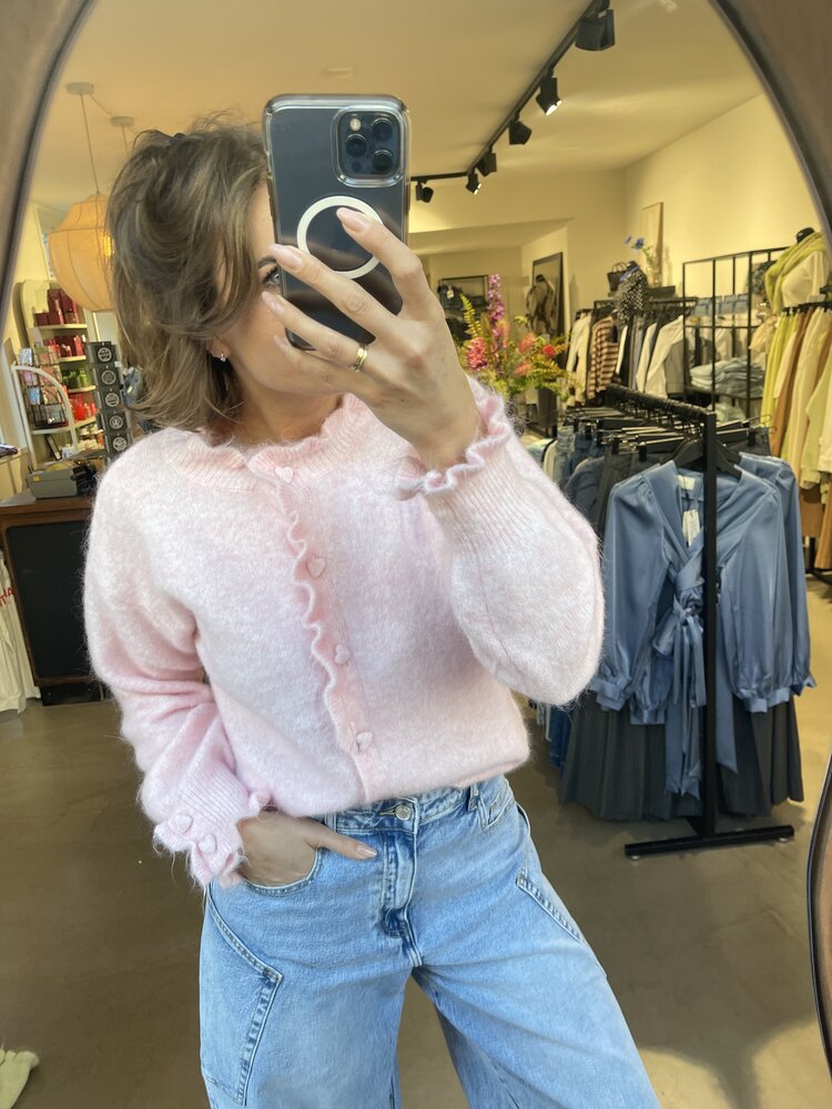 Just be Jolie Jasmijn Vest Heart Button Rose