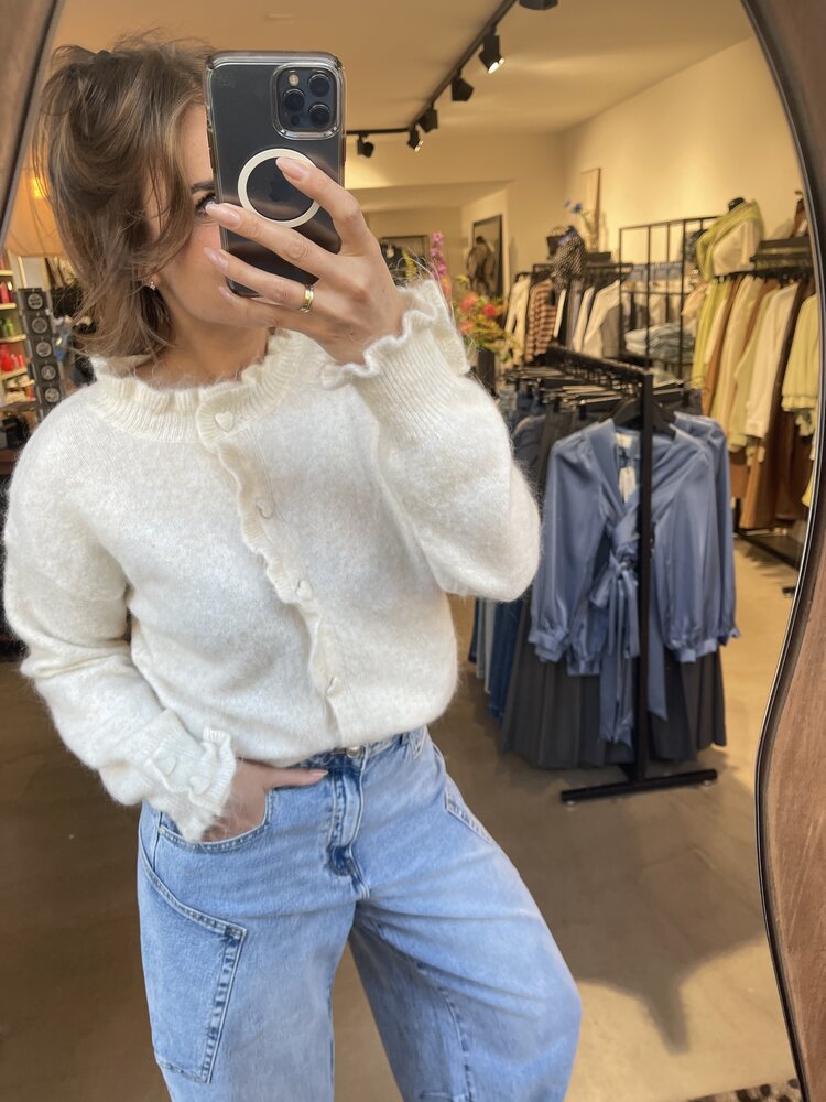 Just be Jolie Jasmijn Vest Heart Button Creme