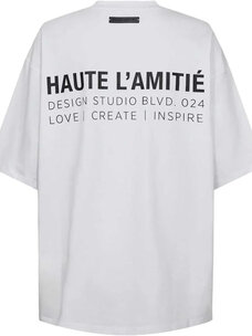 Haute L'Amitié Back Logo Loose Tee White/Black Print