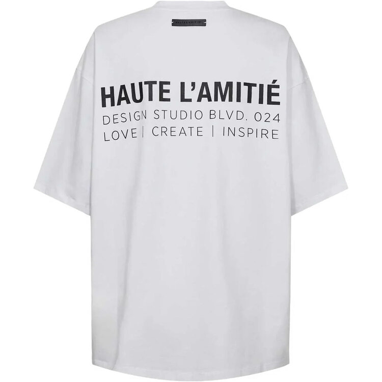 Haute L'Amitié Back Logo Loose Tee White/Black Print