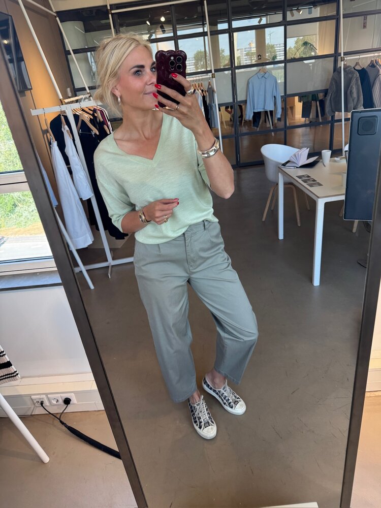 Selected Femme Barrel Mille HW Pant Noos  Vetiver