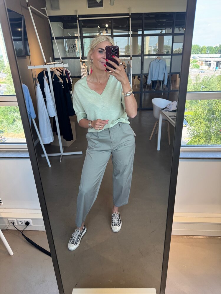 Selected Femme Barrel Mille HW Pant Noos  Vetiver