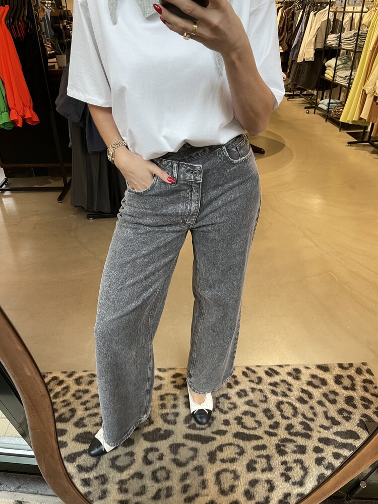 Just be Jolie Fenny Asymetric Zip Jeans Grey