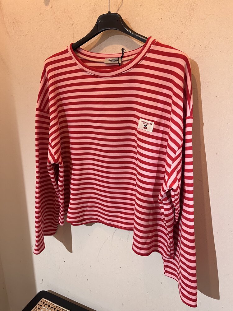 Just be Jolie Emma Stripe Top Pink Red