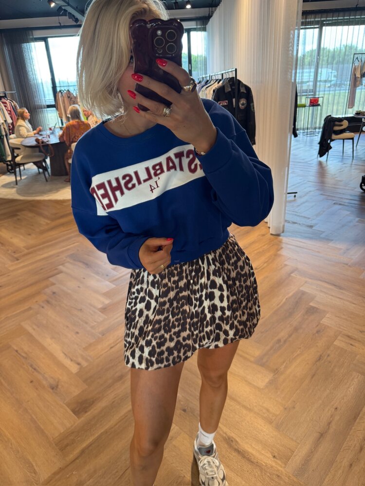 Alix The Label Ladies Knitted Logo Tape Sweater Royal Blue